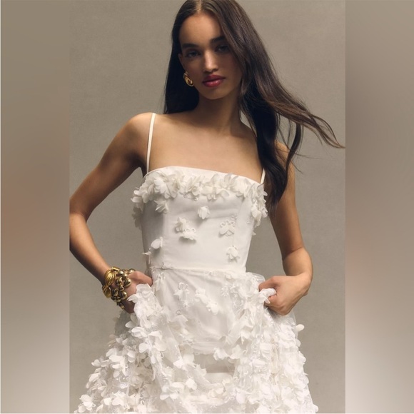 Helsi Audrey Square-Neck Floral Appliqué Sheer Midi Dress - Size XS - Picture 2 of 16